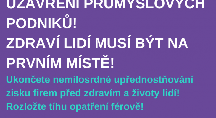 Zdraví lidí na prvním místě: Výzva Zeleného kruhu a Klimatické koalice vládě České republiky
